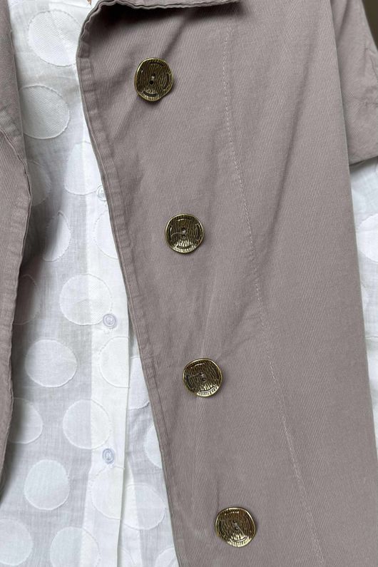 Made in Italy Cooper Needlecord Cap Sleeve Jacket Mocha